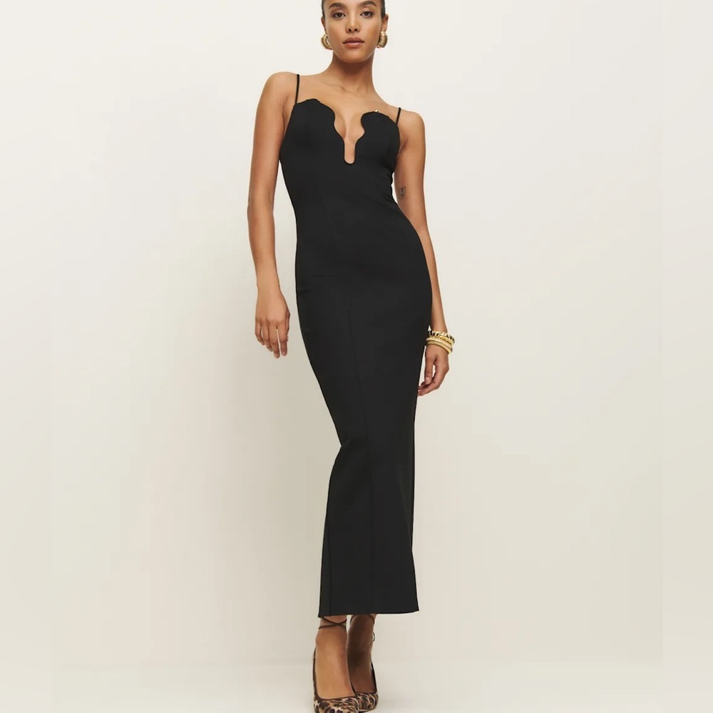 Reformation Elegant Black Maxi Dress